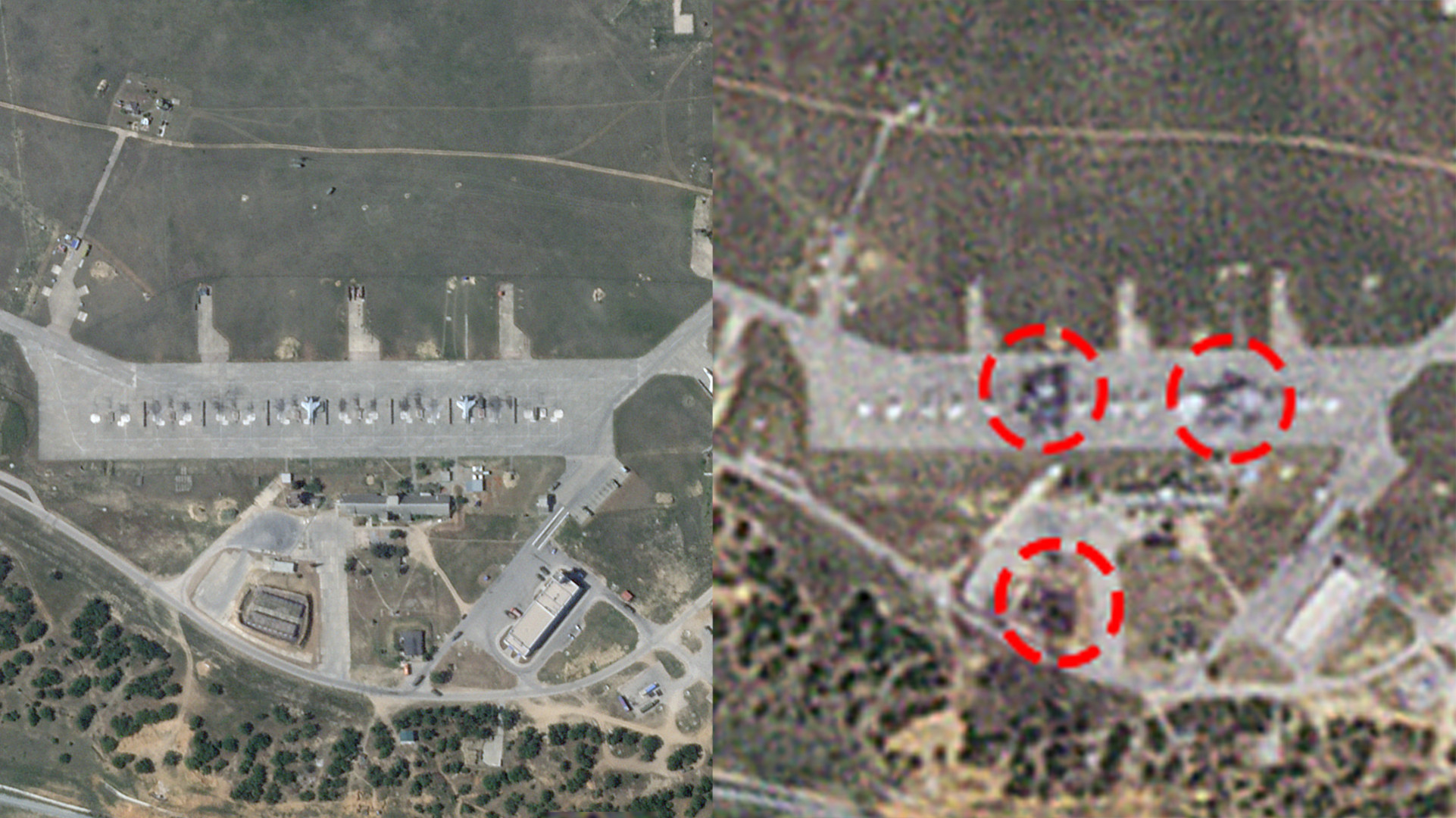 Damage To Russia's Belbek Air Base In Crimea Seen After Ukrainian Strikes