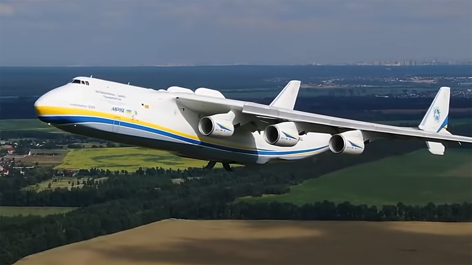 The An-225, known as Mryia, taking off from Ukraine.