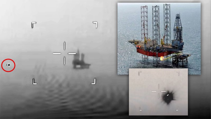 Video Of Ukraine’s Missile Attack On Russian-Occupied Black Sea Gas Rig Emerges