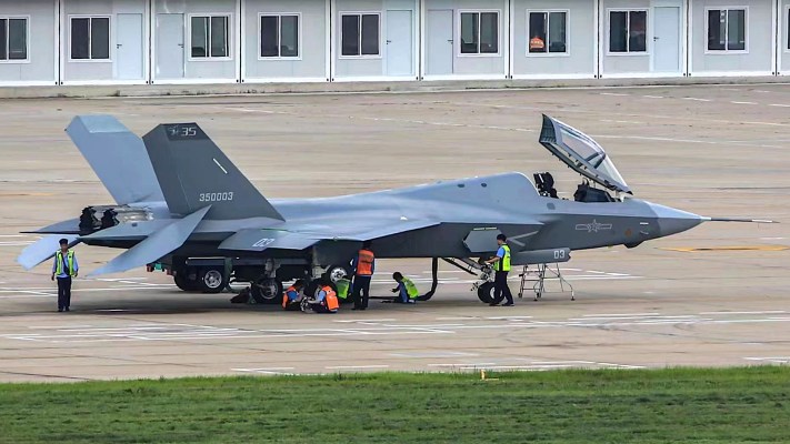 Our Best Look Yet At China's J-35 Carrier-Capable Stealth Fighter