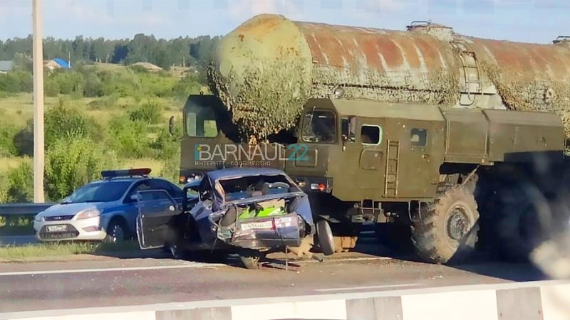 Rare Russian ICBM Carrier Training Vehicle Had A Nasty Accident