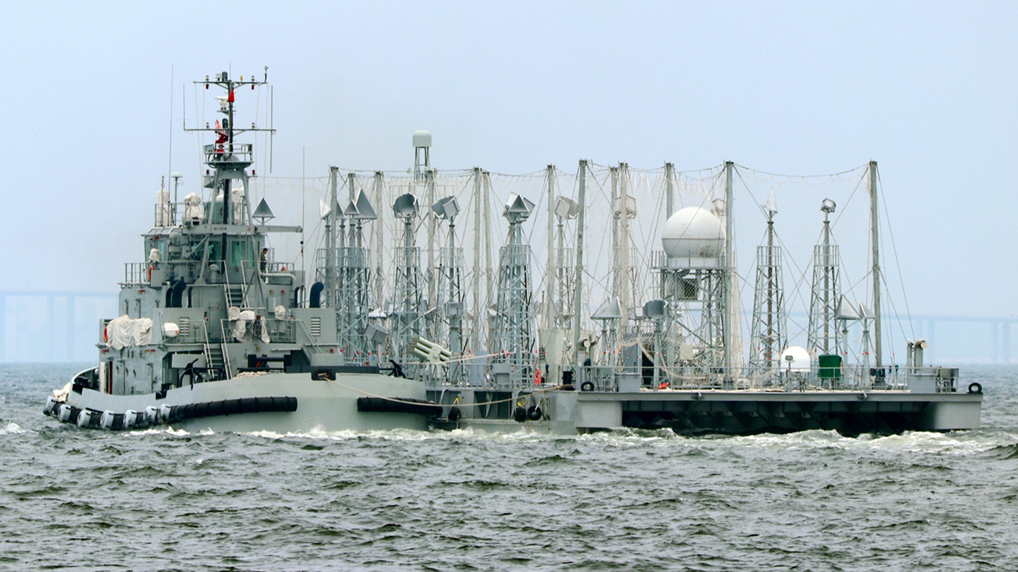 Chinese Countermeasure Barge Covered In Radar Reflectors Emerges