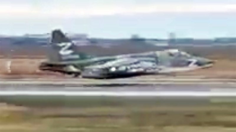 Ukraine Situation Report: Russian Su-25 Belly Landing Caught On Video