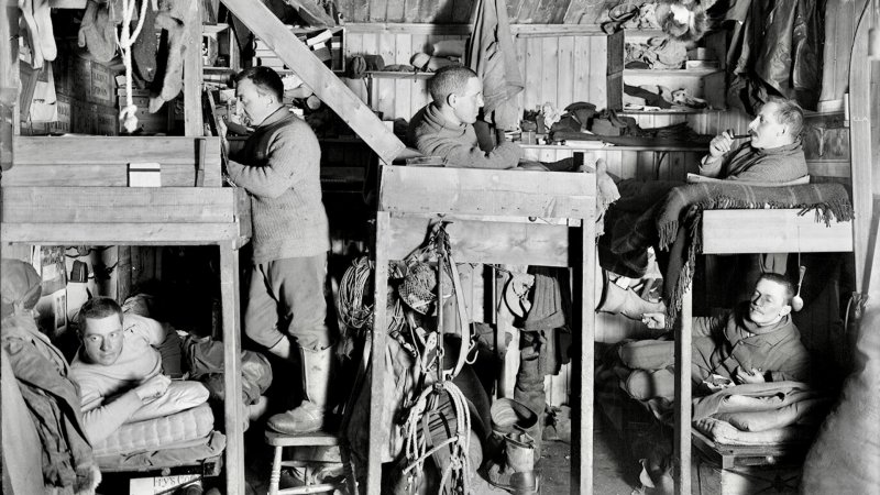 Bunker quarters pictured during Captain Robert Falcon Scott’s Terra Nova Expedition to the Antarctic, October 9, 1911