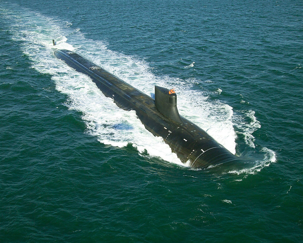 The USS Jimmy Carter underway.