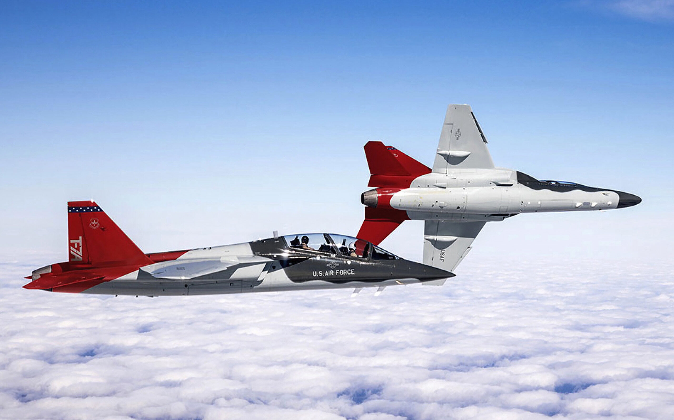 The new USAF T-7A Red Hawk trainer.