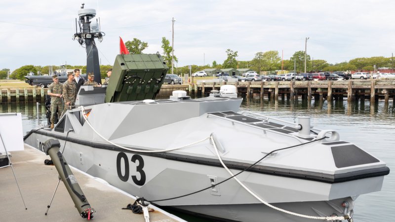 Our Best Look Yet At The Marines’ New Loitering Munition Toting Drone Boat