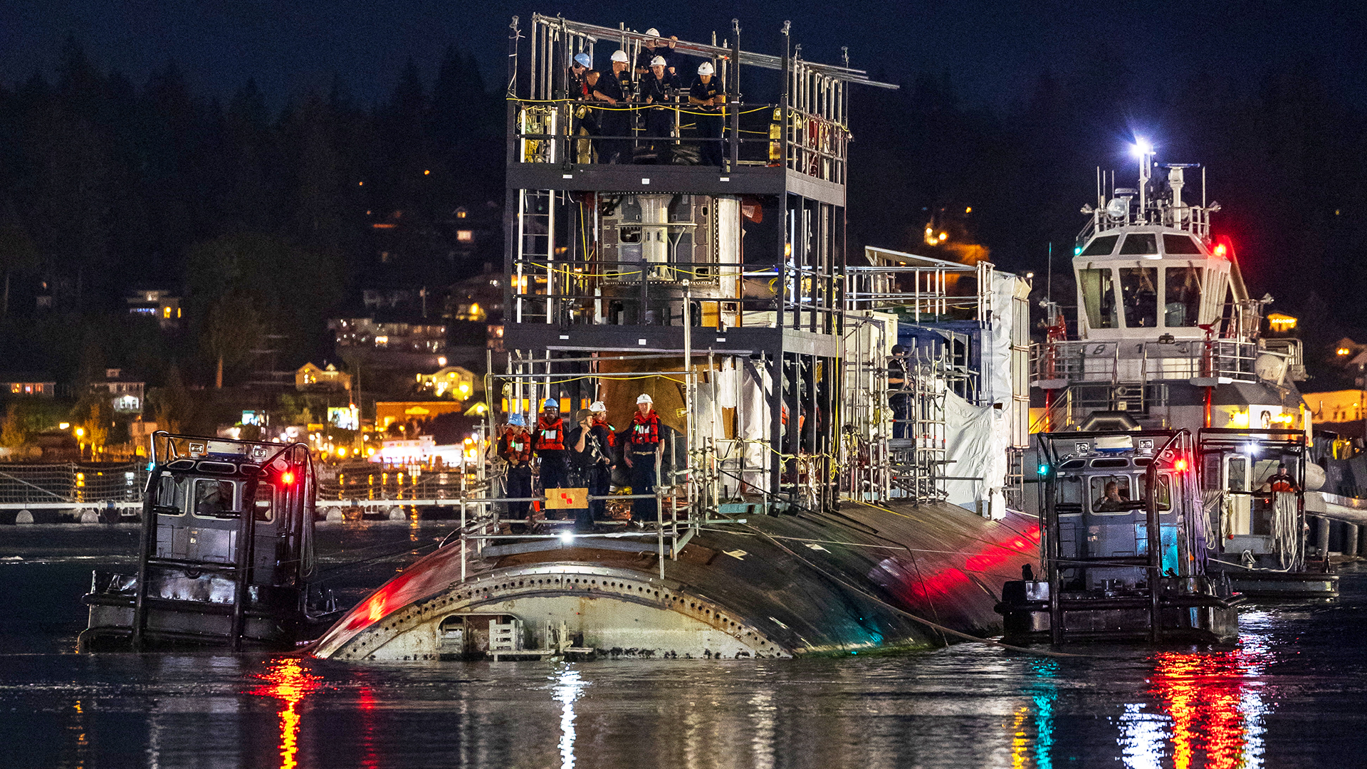 USS connecticut Puget Sound repair drydock