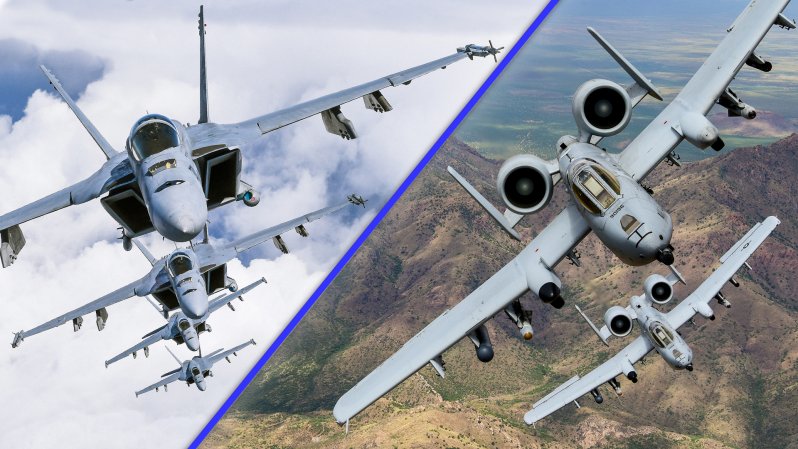 A-10 Warthog F/A-18E/F Super Hornet