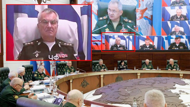 A day after being declared dead by Ukraine's special operations command, Russian Administration. Viktor Sokolov, commander of the Black Sea Fleet, appeared via video at a conference in Moscow.