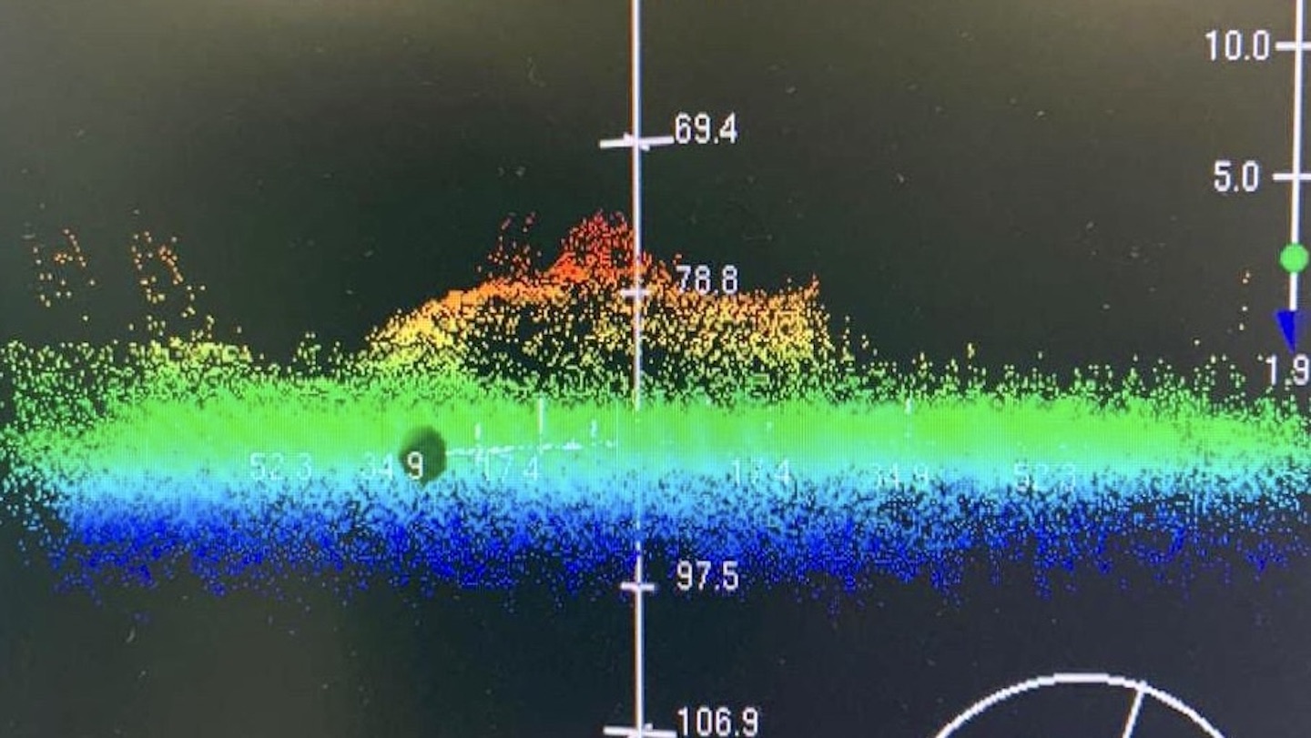 Still of sonar data captured by the Peruvian Navy during SIFOREX 2023