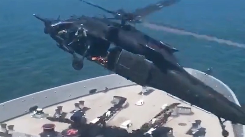 Night Stalker MH-60 Executes Sneak Mock Assault On Navy Ship In Awesome Video