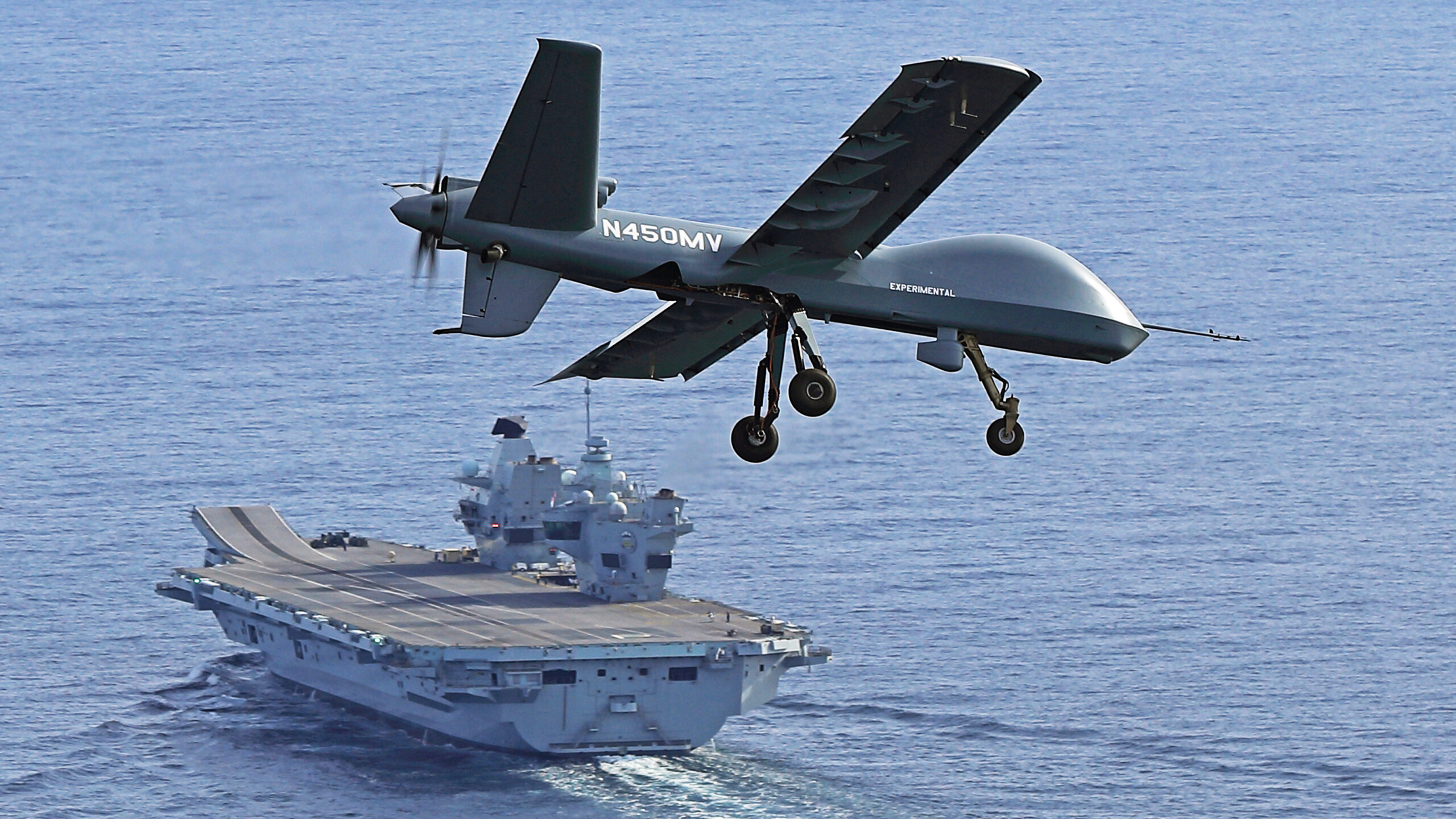 Mojave Drone lands on aircraft carrier