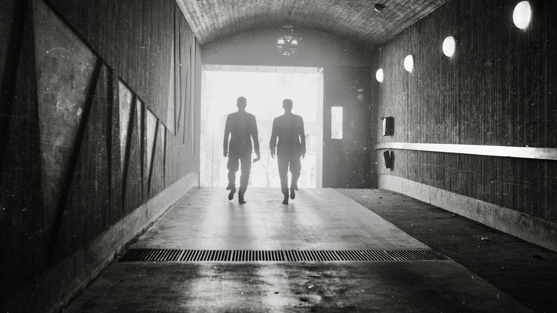 The vehicular entrance to the massive underground Marieberget bomb shelter in Vasteras, Sweden