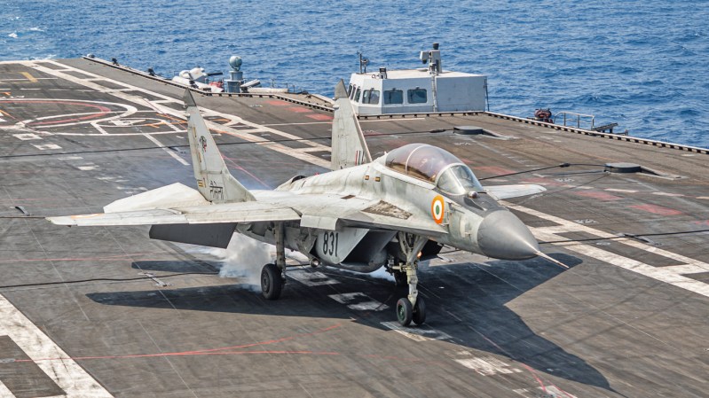 The Indian Navy’s two MiG-29K/KUB squadrons, INAS 300 “White Tigers” and INAS 303 “Black Panthers” embarked the carriers during Exercise Milan 2024.
