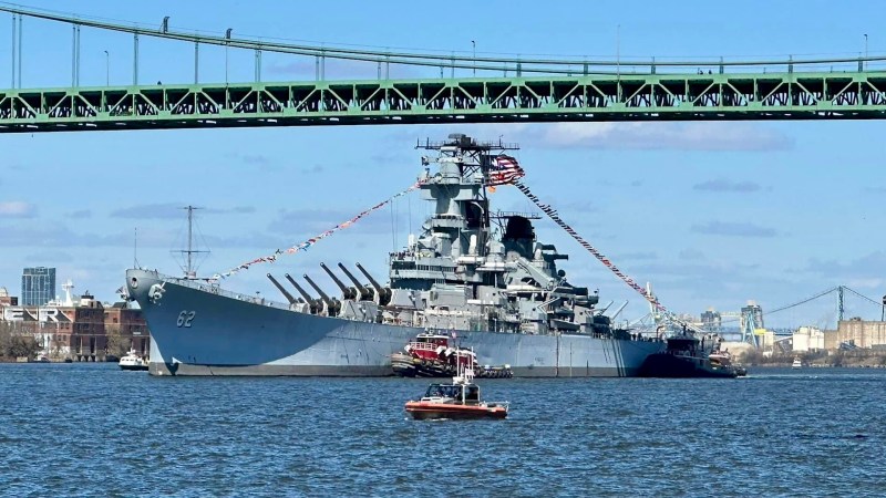 Battleship New Jersey Leaves Her Pier For First Time In Over 30 Years