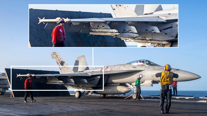 F/A-18 Super Hornets Now Flying With Four AIM-9Xs From USS Eisenhower To Counter Drones