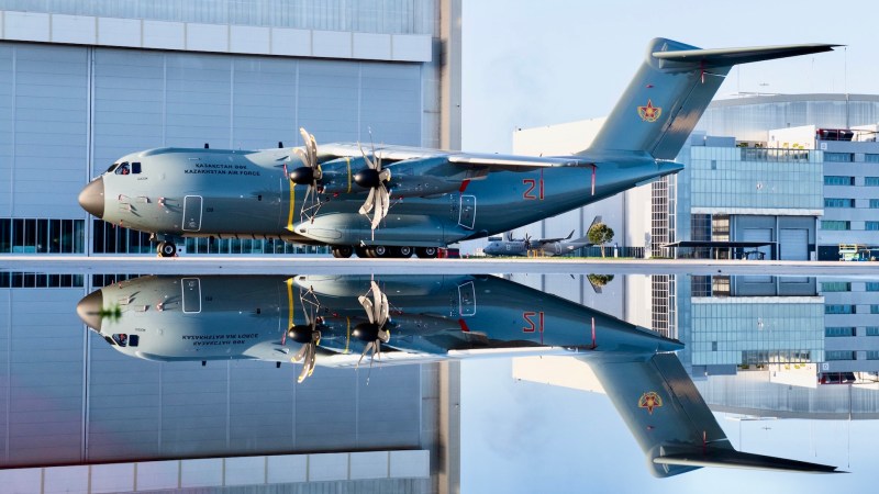 Paint Job On Kazakhstan’s New A400M Looks Like A ‘Soviet’ Plane In A Bond Film