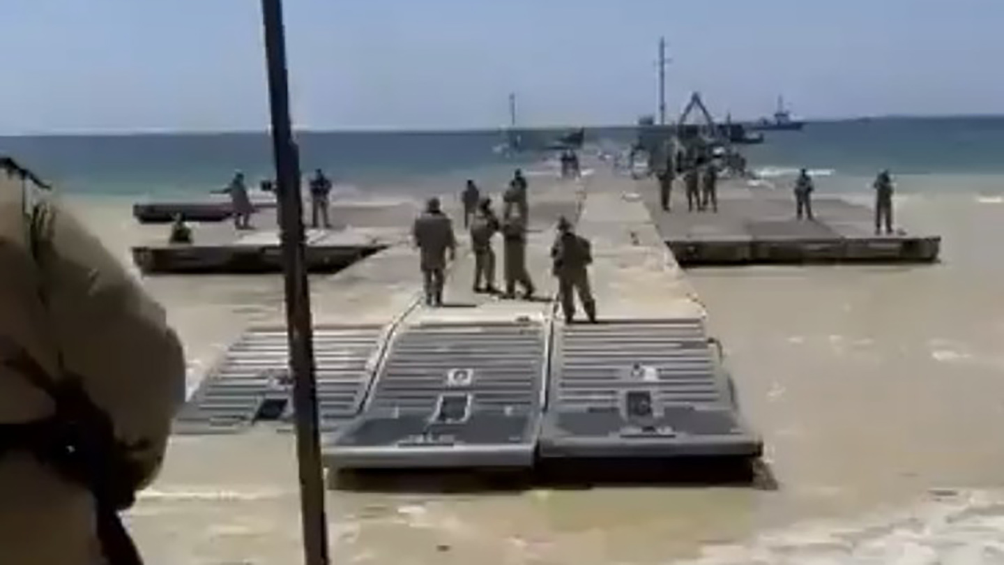 The Trident Pier in Gaza has been repaired after storm damage and aid is expected to soon flow to those who need it.