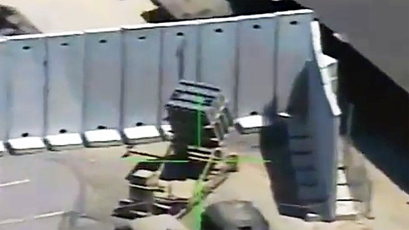 An Iron dome launcher being targeted by an Almas missile.