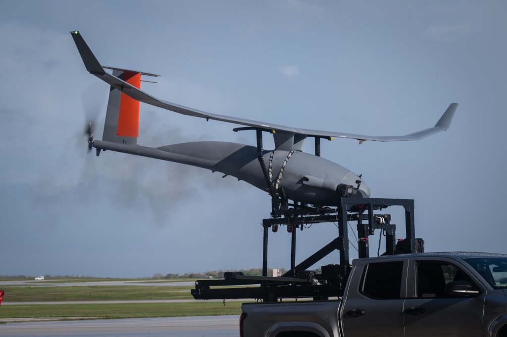 Vanilla, an ultra long endurance unmanned aerial vehicle, awaits deployment in support of Valiant Shield 2024 on Andersen Air Force Base, Guam, June 13, 2024. Exercises such as Valiant Shield allow the Indo-Pacific Command Joint Forces the opportunity to integrate forces from all branches of service and with our allies to conduct precise, lethal, and overwhelming multi-axis, multi-domain effects that demonstrate the strength and versatility of the Joint Force and our commitment to a free and open Indo-Pacific. (U.S. Army photo by Sgt. ZaBarr Jones)