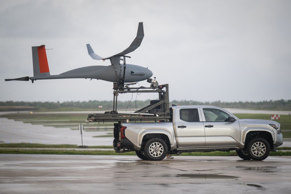 Vanilla, an ultra long endurance unmanned aerial vehicle, awaits deployment in support of Valiant Shield 2024 on Andersen Air Force Base, Guam, June 13, 2024. Exercises such as Valiant Shield allow the Indo-Pacific Command Joint Forces the opportunity to integrate forces from all branches of service and with our allies to conduct precise, lethal, and overwhelming multi-axis, multi-domain effects that demonstrate the strength and versatility of the Joint Force and our commitment to a free and open Indo-Pacific. (U.S. Army photo by Sgt. ZaBarr Jones)