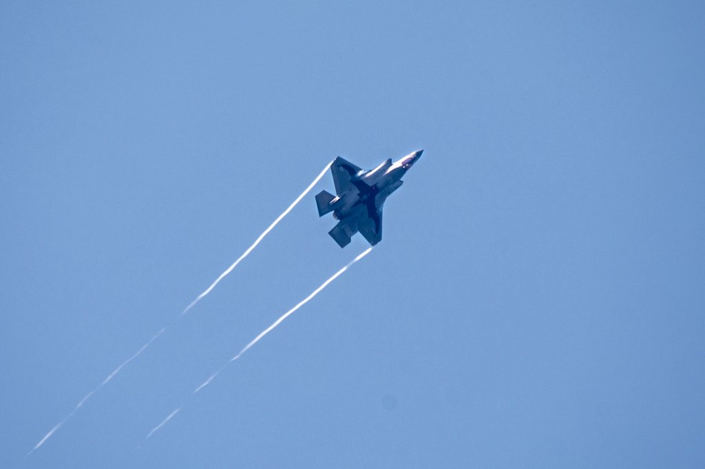 A U.S. Marine Corps F-35B Lightning II aircraft with Marine Fighter Attack Squadron (VMFA) 242, Marine Aircraft Group 12, 1st Marine Aircraft Wing, displays a bat insignia during a final flight at Marine Corps Air Station Iwakuni, Japan, June 11, 2024. This flight was conducted to honor Lt. Col. Alexander Mellman, commanding officer of VMFA 242, for his 20 years of service in the U.S. Marine Corps. Mellman is a native of Connecticut. (U.S. Marine Corps photo by Cpl. Chloe Johnson)