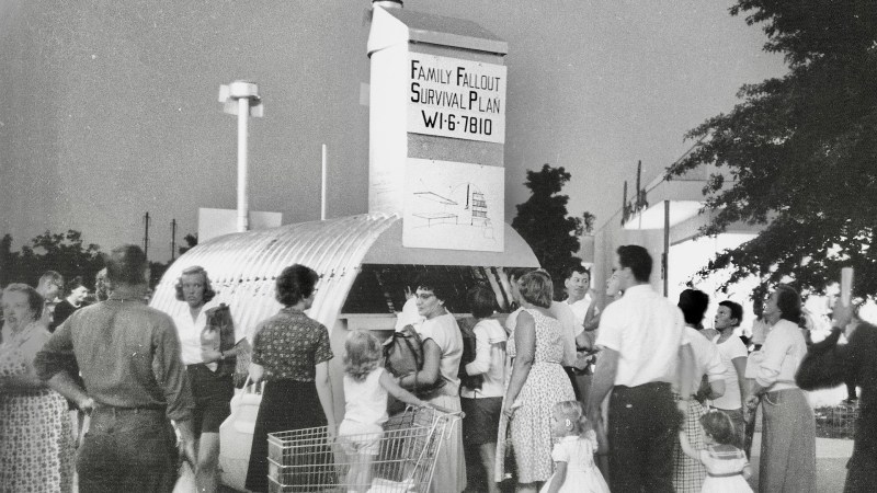 Family Fallout Survival Plan @ Levittown Shopping Center, 1960's