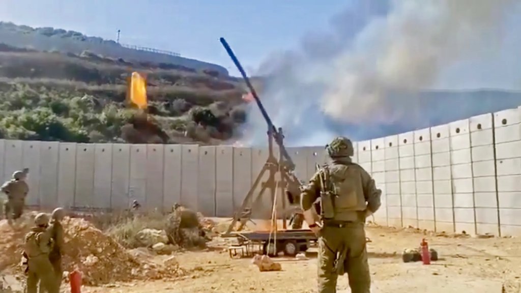 IDF using flame throwing trebuchet