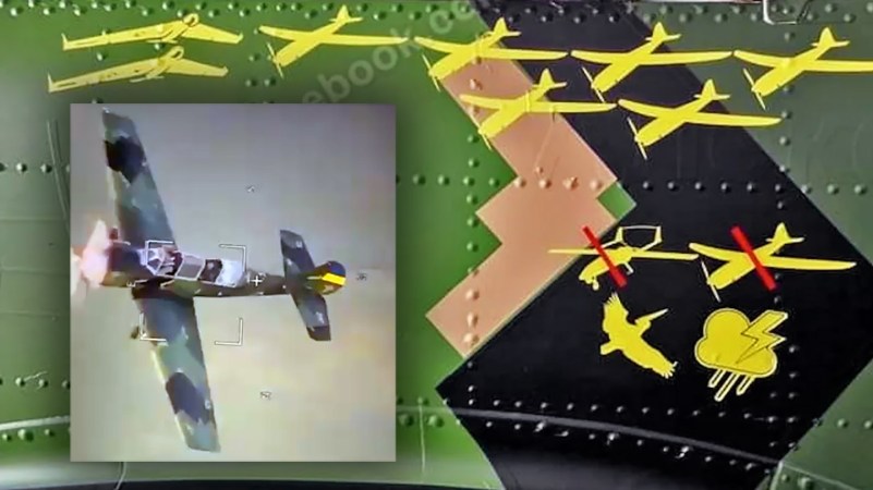 A propeller-driven Yak-52 primary training aircraft has appeared with an impressive collection of kill marks displayed on its fuselage; seemingly confirmation of its success having been impressed into service as a drone-killer. While we reported on a series of previous videos showing the use of Soviet-era Yak-52s to attack Russian drones, the latest evidence suggests that the unorthodox solution could be becoming a more important part of Ukraine’s multilayered air defenses.