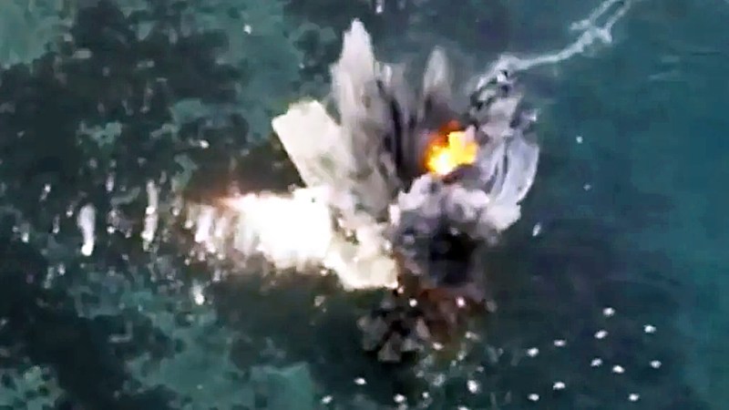 Russian FPV Drone Seen Attacking Ukrainian Uncrewed Surface Vessel For The First Time