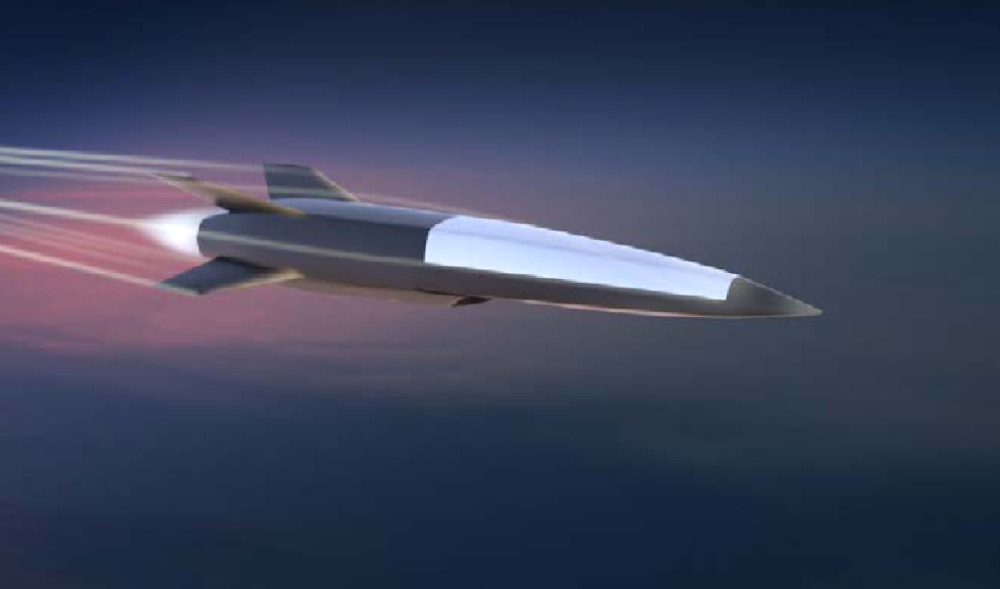 A Raytheon rendering of an air-breathing hypersonic air vehicle that GAO used to illustrate the entry on HACM in its recent report. Raytheon via GAO