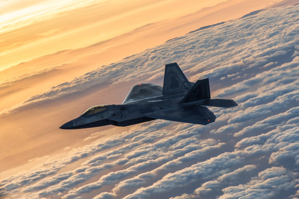 An F-22 Raptor assigned to the 411th Flight Test Squadron out of Edwards Air Force Base, California, fly in the skies over Southern California, March 13. (Air Force photo by Richard Gonzales)