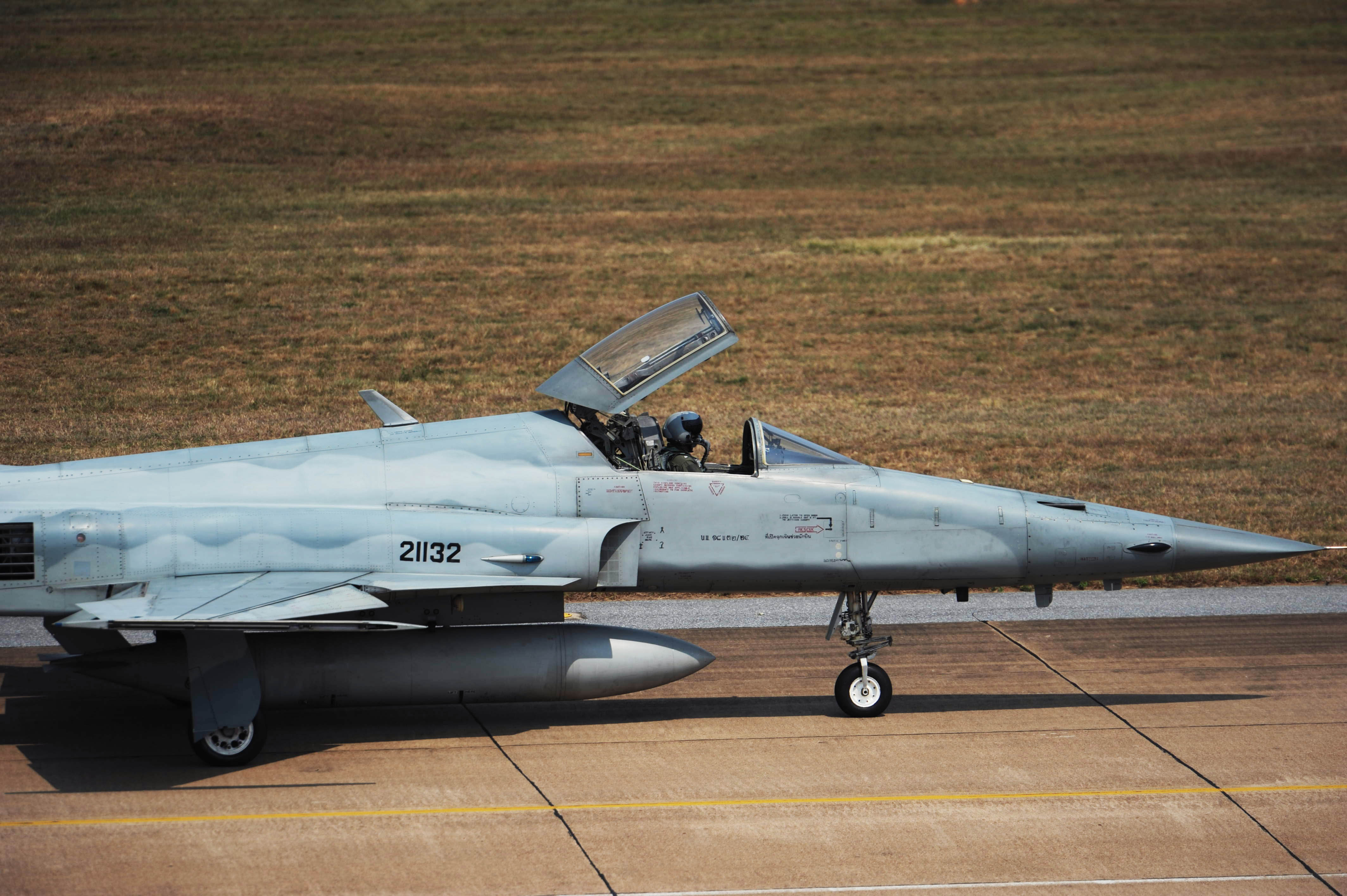 A T-5 aircraft prepares for flight operations during Cope Tiger 13 at Korat Royal Thai Air Force Base, Thailand, March 12, 2013. More than 400 U.S. service members are participating in CT13, which offers an unparalleled opportunity to conduct a wide spectrum of large force employment air operations and strengthen military-to-military ties with two key partner nations, Thailand and Singapore. (U.S. Air Force photo/2nd Lt. Jake Bailey)