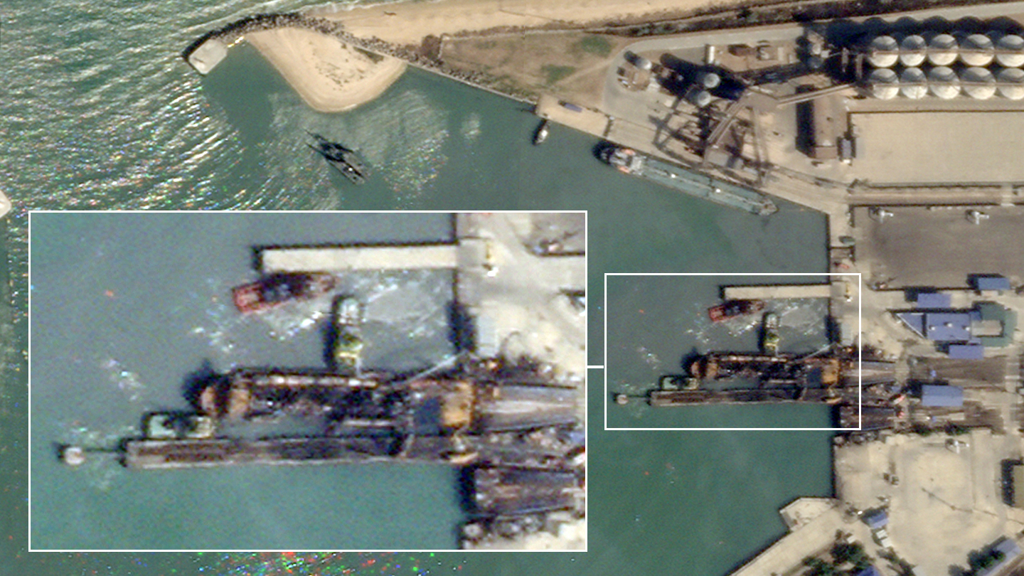 The destruction of a ship carrying fuel tank cars will affect supplies to troops and the Crimean peninsula.