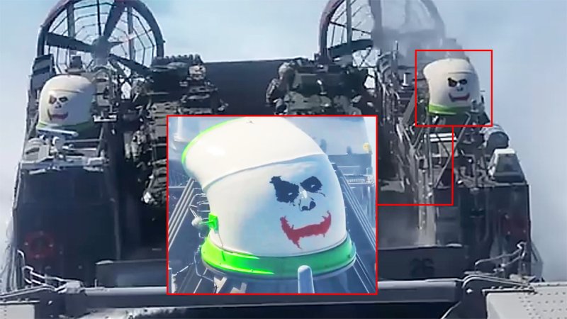 An example of the LCAC amphibious craft appeared recently with the face of Batman’s iconic opponent the Joker rendered in the style of how the late Heath Ledger famously portrayed him in the 2008 film The Dark Knight.