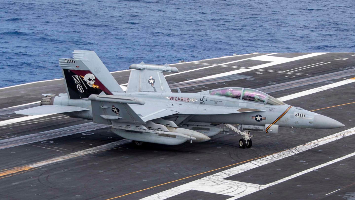 EA-18G Growlers With New Jamming Pods Onboard Carrier Heading To Middle ...