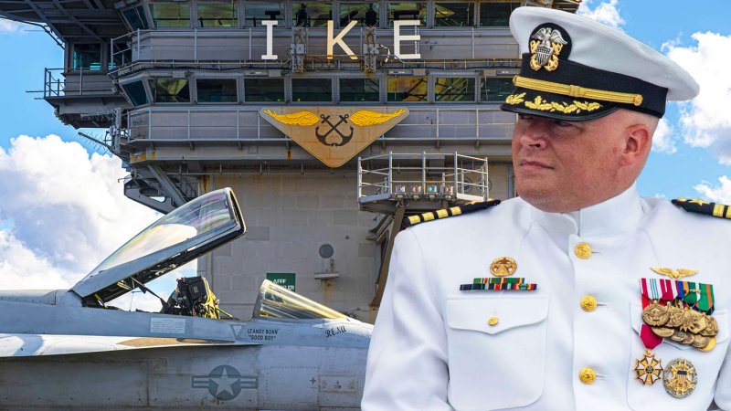 Navy Capt. Chris "Chowdah" Hill, commander of the aircraft carrier Dwight D. Eisenhower, opens up about the carrier group's recent dangerous and grueling deployment to the Middle East.