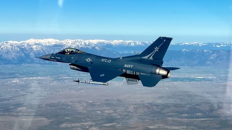 F-16 belonging to VFC-13, flying over Carson Valley, NV.