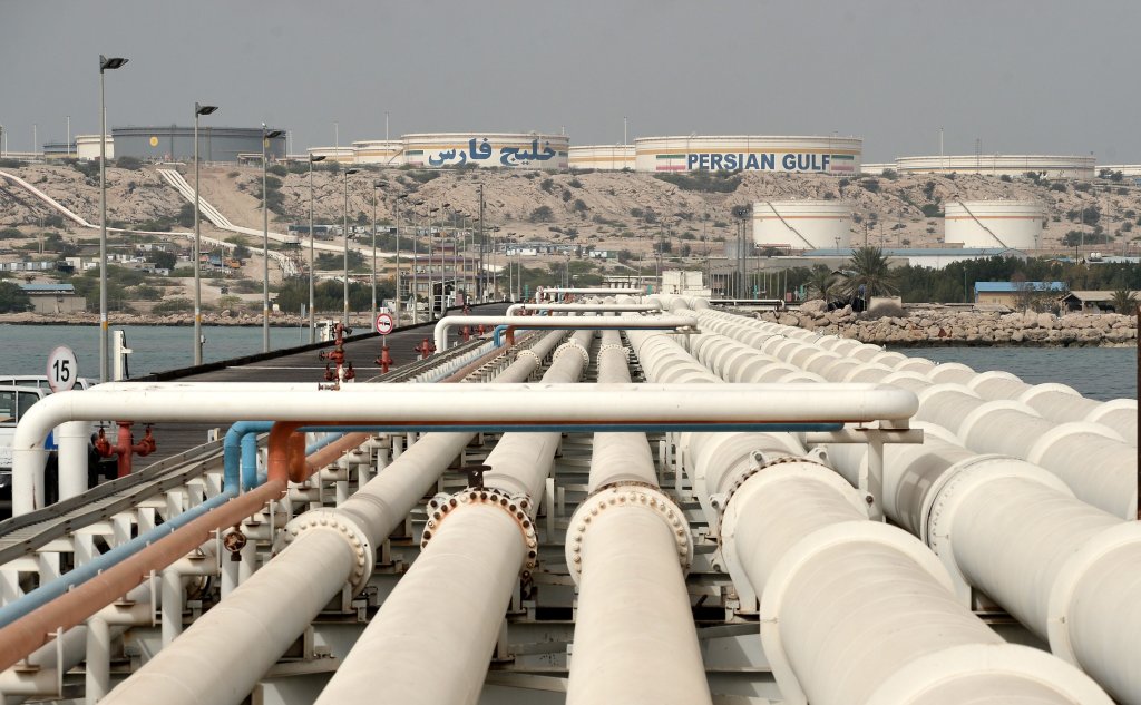 TEHRAN, IRAN - MARCH 12: A general view of the Port of Kharg Island Oil Terminal, 25 km from the Iranian coast in the Persian Gulf and 483 km northwest of the Strait of Hormuz, in Iran on March 12, 2017. Kharg Island Oil Terminal brings Iranian oil to the world market. The oil terminal is the world's largest open oil terminal, with 95% of Iran's crude oil exports coming through it. (Photo by Fatemeh Bahrami/Anadolu Agency/Getty Images)