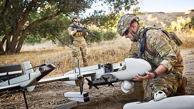 P550 aerovironment drone can fly 5 hours on a single charge.