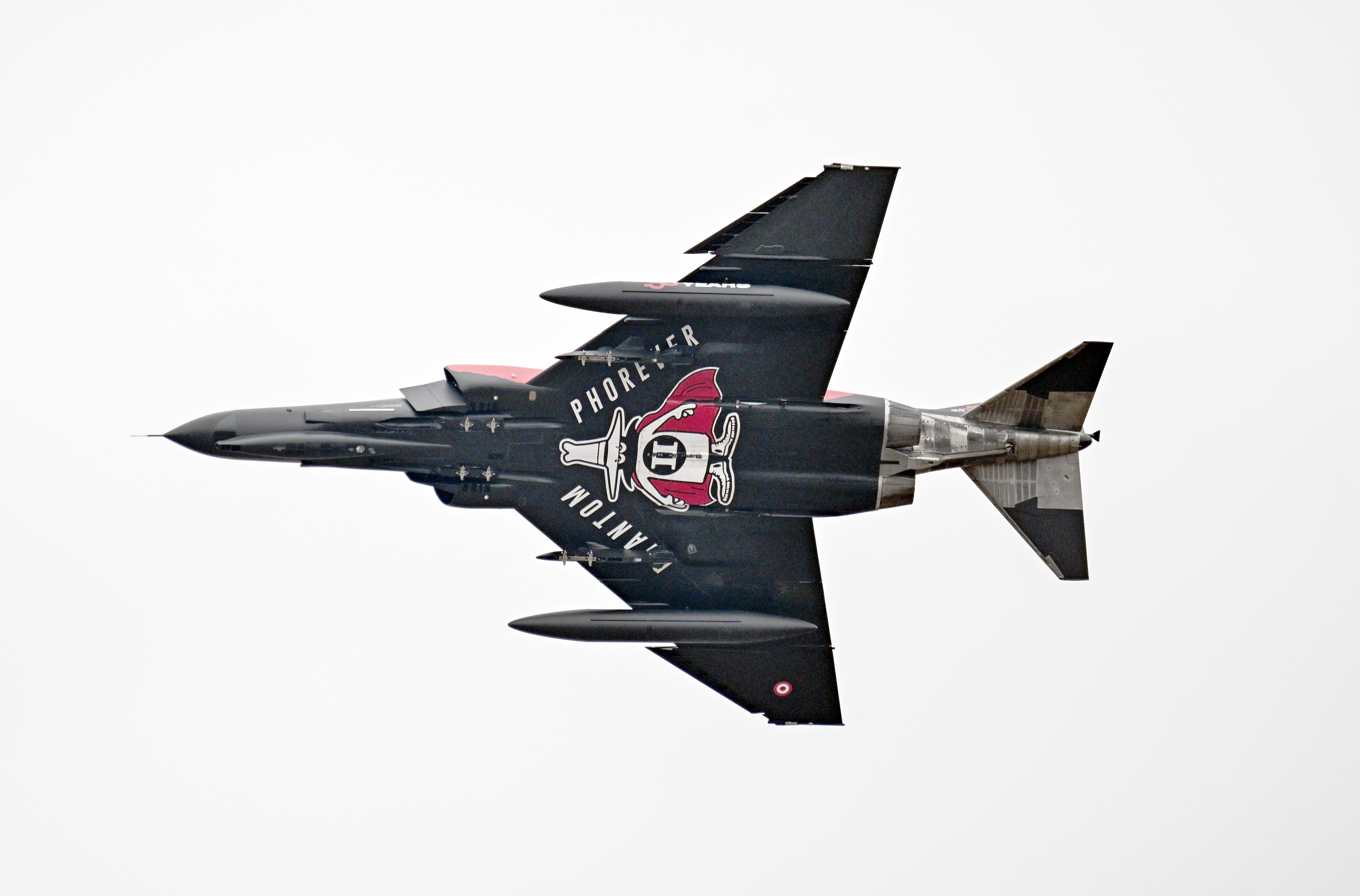 ESKISEHIR, TURKIYE - NOVEMBER 17: Turkish Air Force F-4E Phantom II, decorated with a Turkish flag, take part in training flight to commemorate 50 years of service in the Turkish Air Force in Eskisehir, Turkiye on November 17, 2024. (Photo by Ali Atmaca/Anadolu via Getty Images)