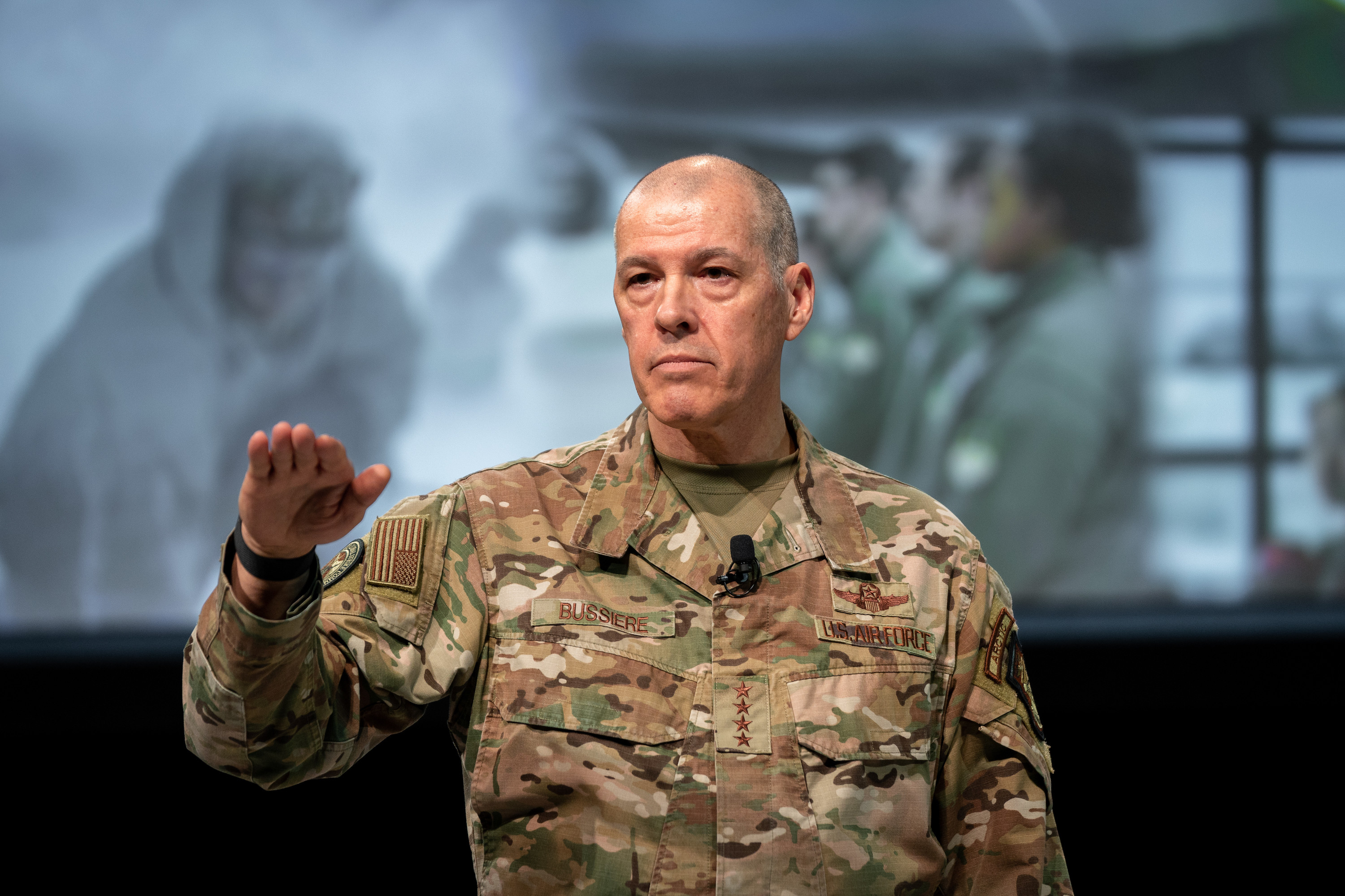 Air Force Global Strike Commander General Thomas A. Bussiere made his speech on Global Strike Command Mission at AFA Warefare Symposium 2023.