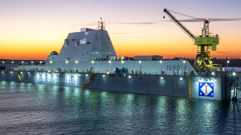 The USS Zumwalt's hypersonic missile launchers are now installed.