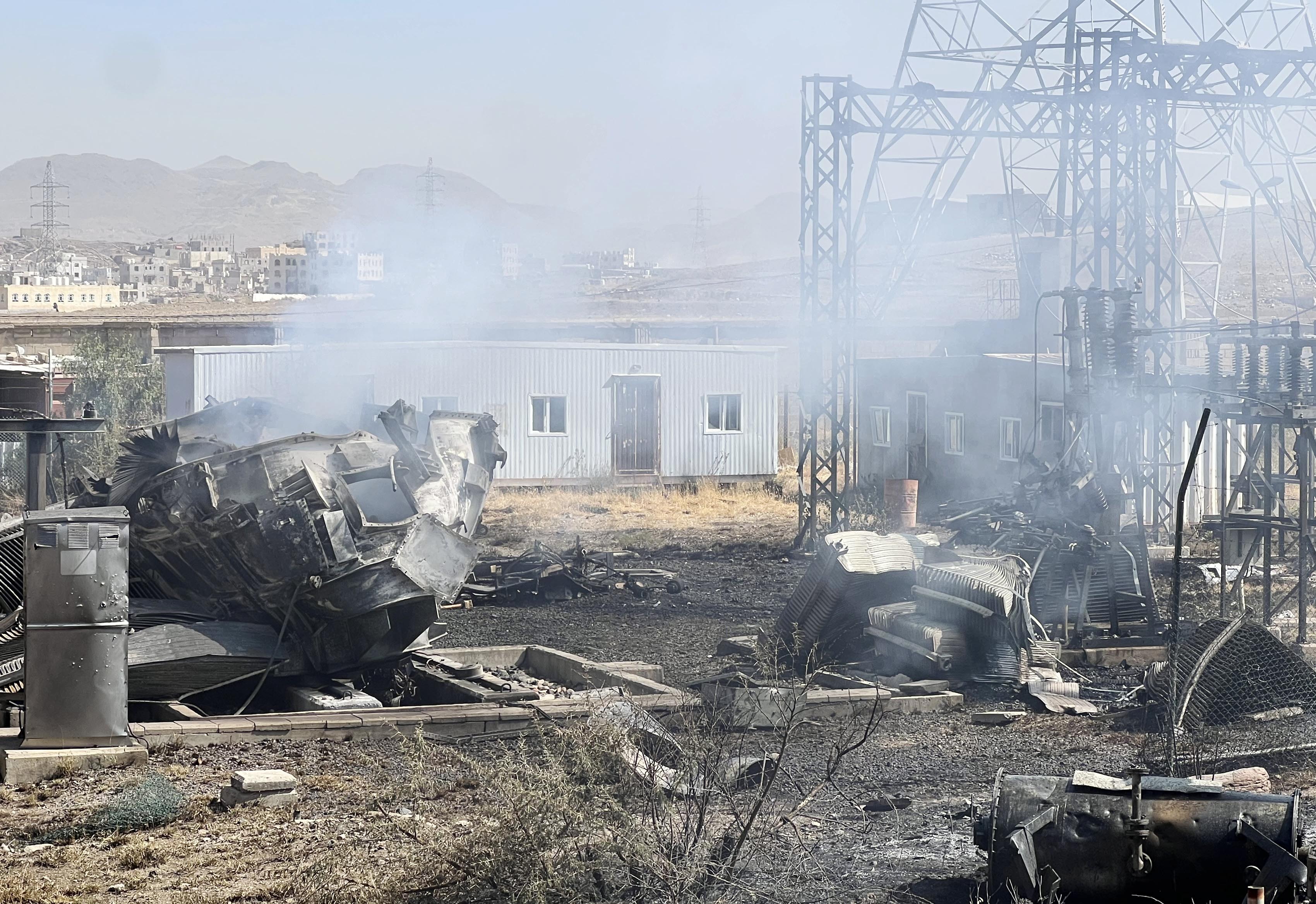 SANA'A, YEMEN - DECEMBER 19: A view from the Houthi-controlled Haziz power plant, damaged as a result of the Israeli army's attacks, in Sana'a,Yemen on December 19, 2024. (Photo by Mohammed Hamoud/Anadolu via Getty Images)