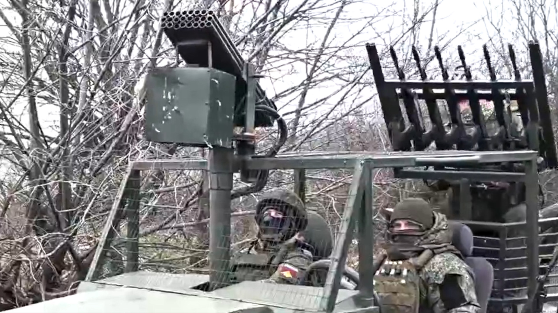 Russian forces have begun using improvised counter-drone buggies each armed with a weapon made up of 24 barrels that fire shotgun-like ammunition, as well as six AK-series infantry rifles on a single mount.