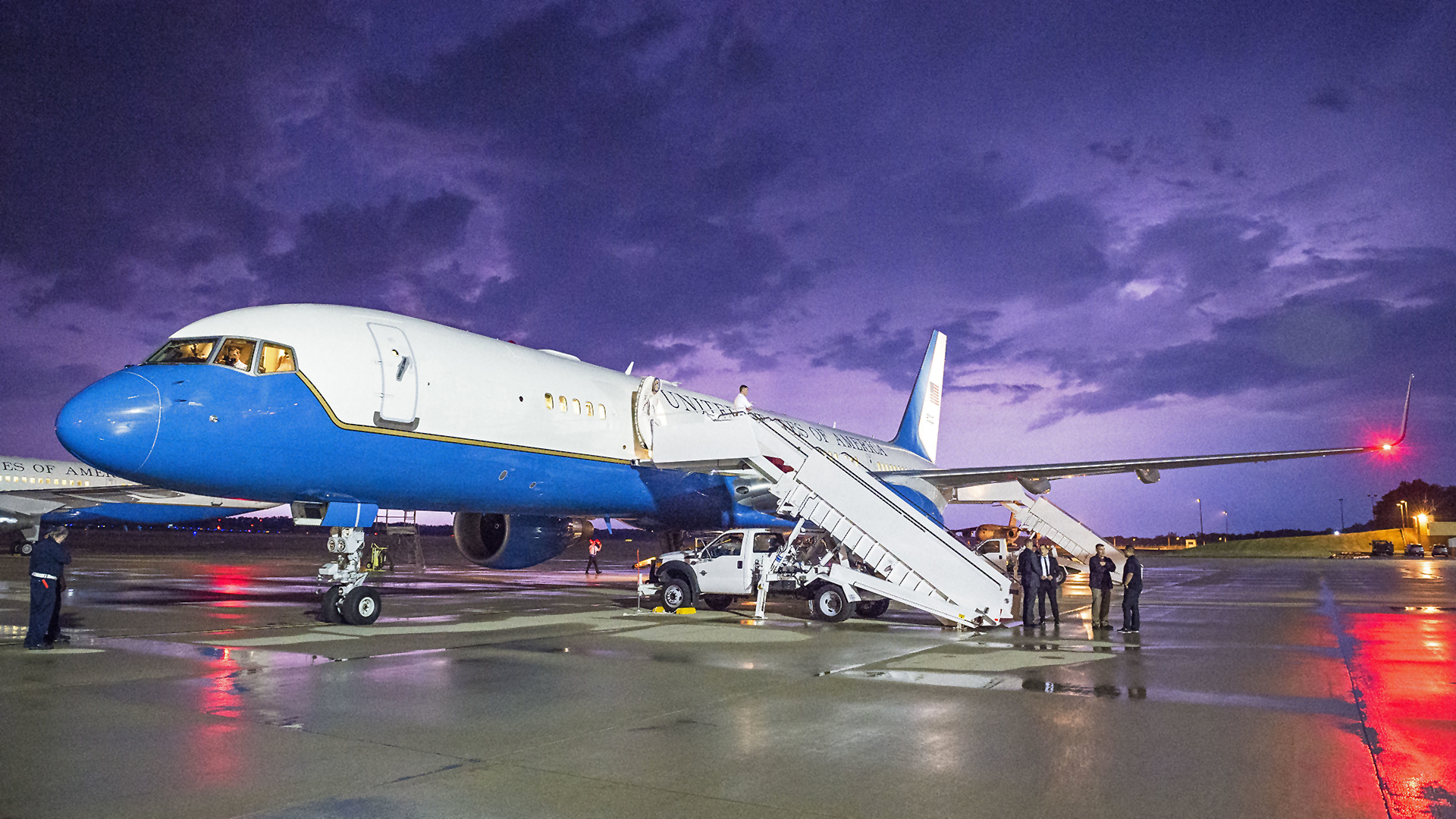 An Air Force C-32A VIP transport jet, on a special mission for President Donald Trump, had to delay its landing at Joint Base Andrews because F-16C Vipers were scrambled to intercept a drone.