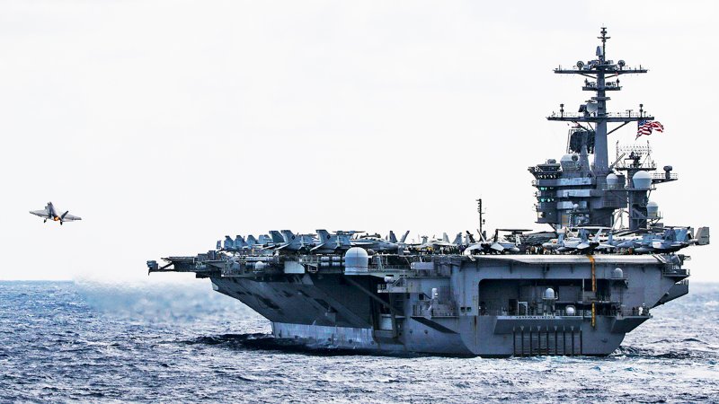 An F-35C LIGHTNING II takes off from Nimitz-class aircraft carrier USS Abraham Lincoln (CVN 72) during training with Japanese Maritime Self-Defense Force (JMSDF), Jan. 22, 2022. Operating as part of U.S. Pacific Fleet, units assigned to Carl Vinson and Abraham Lincoln Carrier Strike Groups, America and Essex Amphibious Ready Groups, alongside JMSDF, are conducting training to preserve and protect a free and open Indo-Pacific region. (U.S. Navy photo by Intelligence Specialist 1st Class Jeremy Faller)