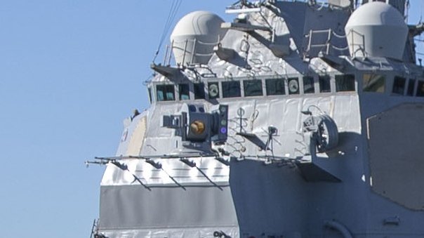 240212-N-VJ326-1044 San Diego (February 12, 2024) -gled Missildestroyer USS Preble (DDG 88), Left, pulling into port next to amphibious attack carrier USS Tripoli (LHA 7), February 12 America- Class amphibious departure Skip HomePorted in San Diego. (US NAVY Photo by Mass Communication Specialist 2. Class Malcolm Kelley)