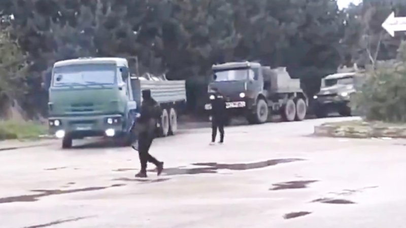 Syrian forces prevented a large heavily armed Russian convoy from entering the port of Tartus.